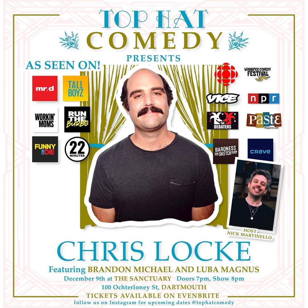 SPECIAL EVENT: Award-winning comedian Chris Locke (Run the Burbs, Mr. D, MTV Live) live in Dartmouth!